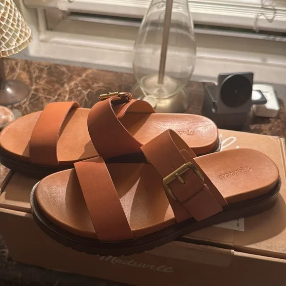 Madewell Double strap leather sandal. 7.5 brown - Picture 4 of 5